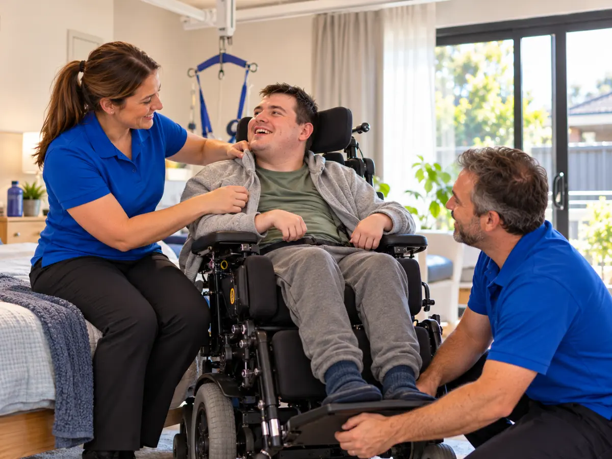 Qualified support worker providing high-intensity personal care