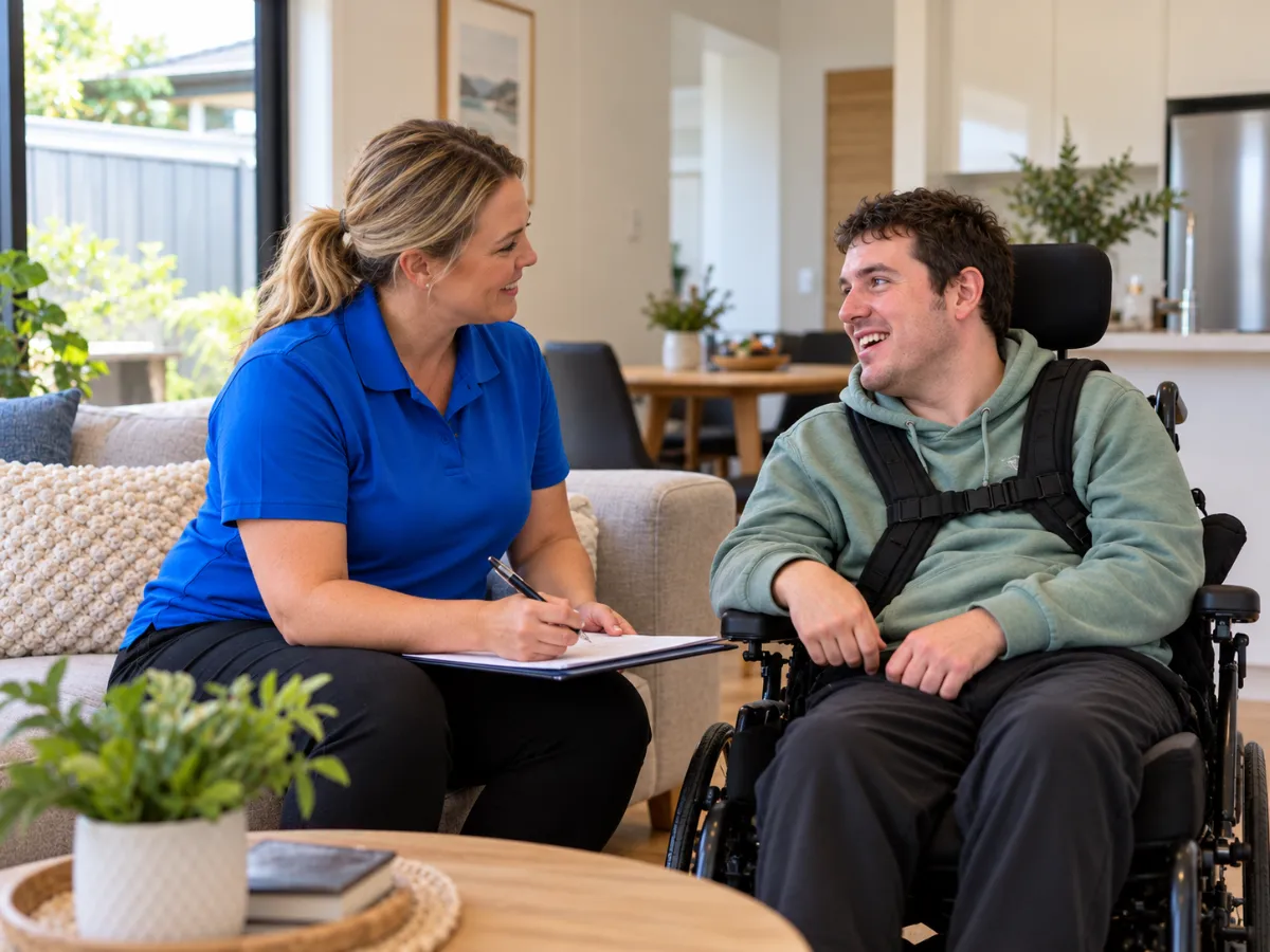 NDIS support coordinator helping a participant